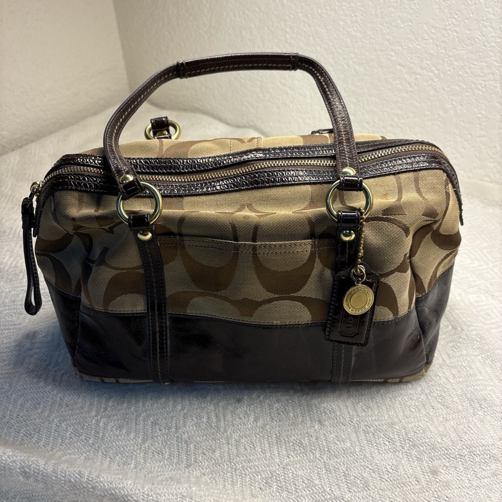 Coach Signature Canvas & Leather Barrel Bag No. CO826-12430